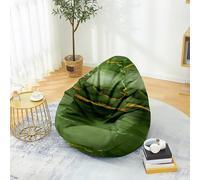 Fasbuy 3D Mármol Puff Salón con Asa, Sin Relleno, XXL Funda de Puff Gigante, Salon Bean Bag para Adultos/Juvenil/Niños, Exteriores y Interiores (Mármol del Bosque,100x120cm)