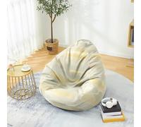 Fasbuy 3D Mármol Puff Salón con Asa, Sin Relleno, XXL Funda de Puff Gigante, Salon Bean Bag para Adultos/Juvenil/Niños, Exteriores y Interiores (Mármol Beige,100x120cm)