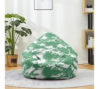 Fasbuy 3D Multicolor de Puff, Puff Gigante sin Relleno con Asa, Salon Bean Bag para Almacenaje, Puf Sofa de Color, para Adultos y Niños, Exteriores y Interiores (Verde Blanco,100x120cm)