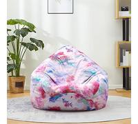 Fasbuy 3D Multicolor de Puff, Puff Gigante sin Relleno con Asa, Salon Bean Bag para Almacenaje, Puf Sofa de Color, para Adultos y Niños, Exteriores y Interiores (Abstracto,100x120cm)