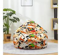 Fasbuy 3D Multicolor de Puff, Puff Gigante sin Relleno con Asa, Salon Bean Bag para Almacenaje, Puf Sofa de Color, para Adultos y Niños, Exteriores y Interiores (Graffiti,100x120cm)