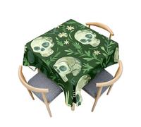 Fasbuy Mantel Cuadrado Antimanchas, Manteles de Mesa Cuadrada de Poliéster Protector para Mesa de Centro Patrón Delfín 3D para Fiesta Cocina Jardín Cumpleaños, 4 Pinza (Ola océano A,180x180cm)