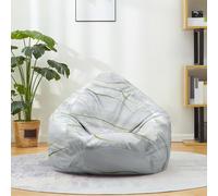 Fasbuy Motivo de Mármol Puff, Puff Gigante sin Relleno con Asa, 3D Salon Bean Bag para Almacenaje, Puf Sofa de Color, para Adultos y Niños, Exteriores y Interiores (Gris,100x120cm)