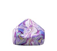 Fasbuy Puff 3D Mármol Imprime, Puff Gigante sin Relleno con Asa, Salon Bean Bag para Almacenaje, Puf Sofa de Color para Adultos y Niños, Exteriores y Interiores (Morado Oscuro,100x120cm)