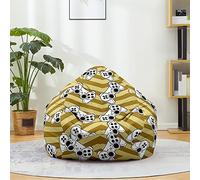 Fasbuy Puff Gigante sin Relleno con Asa para Adulto Niños, Impresión de Mandos de Juego Exterior Interior Funda Puff Pera, Salon Bean Bag Cojín para Almacenaje (Rayas,100x120cm)