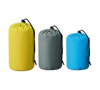 Fascetta 3 sacos impermeables para guardar objetos pequeños al aire libre, portátil, con cordón, de nailon, para navegación, senderismo, camping, viajes, playa, bolsas de arena, azul cielo, gris,