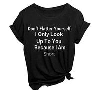 faschingskostüme Damen Casual O-Neck Letter Print Kurzarm T-Shirt Top Blusen Bluse Tiefer Ausschnitt, Negro , M