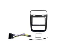 Fascia del Panel de Radio para VW para Scirocco 2014-2017 Automóvil Radio Fascia Marco 9 Inch 2DIN Estéreo Panel Arness Cableado Energía Cable(Frame Cable canbus-3)