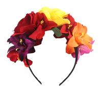 Fascia Per Capelli Di Fiore Di Halloween Copricapo Messicano Fascia Floreale Artificiale Con Rose E Orchidee Fascia Festiva In Poliestere Leggero Per Halloween Festa Messicana Feste Di Fiori Per Donne