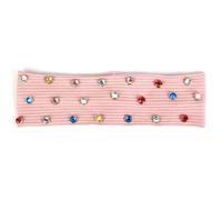 Fascia Per Capelli Donna Diademas elásticas acanaladas con accesorios de diamantes imitación cristal coloridos for mujer, tocados moda for(Pink)