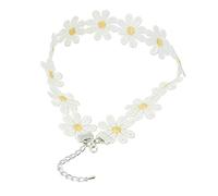Fascinante Daisy Flower Choker Chain Lace Floral Necklace Summer Festival Jewelry Elegante y Popular Convenient Handled