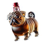 Fascinante dispensador de whisky con forma de perro producido para una gran exposición al aire, asegurando un sabor suave, adecuado como regalo, aireadores de whisky de vidrio con temática de pugs