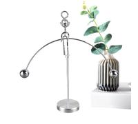 Fascinante obra maestra, mecanismo de equilibrio automático, estructura equilibrada, escultura inoxidable inoxidable, figura giratoria modernista, adorno de escritorio para el lugar de trabajo, 20,5 x