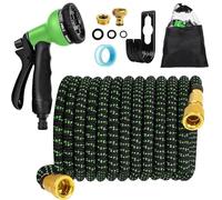 FASCINATDECO Manguera Jardin Extensible 7.5 Metros con 8 Funciones de Riego - Manguera Jardin Enrollable de Polyester 2700D - Conectores de 1/2", 3/4" y Universal Para Grifo Incluido - Garden Hose