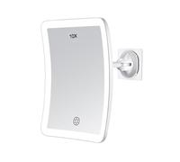 FASCINATE Espejo de maquillaje con iluminación, espejo de aumento de 10 aumentos con luz, 3 luces de color, espejo de maquillaje regulable, espejo de afeitar de viaje