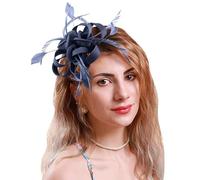 Fascinateurs pour femmes, chapeaux de fête de thé, couvre-chef de mariage, couvre-chef de mariée (azul marino, talla única)
