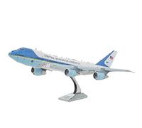 Fascinations ME1001 Metal Earth - Kit de construcción de metal para avión Boeing 747 Air Force One, corte láser 3D, rompecabezas de metal 3D, kit de construcción DIY con 2.75 placas de metal, a partir