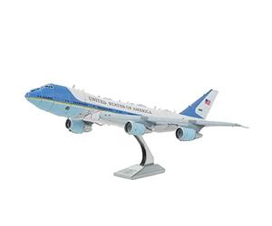 Fascinations ME1001 Metal Earth - Kit de construcción de metal para avión Boeing 747 Air Force One, corte láser 3D, rompecabezas de metal 3D, kit de construcción DIY con 2.75 placas de metal, a partir