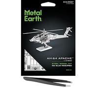 Fascinations Metal Earth AH-64 Apache 3D Kit de modelo de metal con pinzas