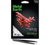 Fascinations Metal Earth Fokker Dr. I Triplano 3D Metal Modelo Kit Paquete con pinzas