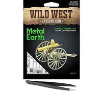 Fascinations Metal Earth Wild West Gatling Gun 3D Metal Model Kit Kit con pinzas