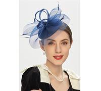 Fascinator Sombreros para Mujer Vintage Headwear Accesorios para el Cabello con Velo Plumas Flores Malla Diadema Clip Mujer Pastillero Sombrero para Boda Fiesta Iglesia