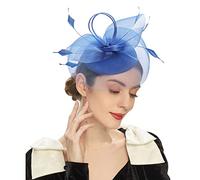 Fascinator Sombreros para Mujer Vintage Headwear Accesorios para el Cabello con Velo Plumas Flores Malla Diadema Clip Mujer Pastillero Sombrero para Boda Fiesta Iglesia