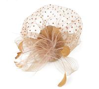 Fascinator Sombreros para Mujer Vintage Headwear Accesorios para el Cabello con Velo Plumas Flores Malla Diadema Clip Elegante Clip para el Cabello para Fiesta Iglesia Boda Cóctel