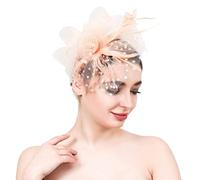 Fascinators - Diadema de té para mujer, con plumas, pinza para el cabello, para boda, cóctel e iglesia, corbata de grasa/gemelo, barato casual como regalo