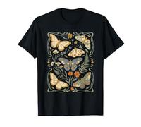 Fase Lunar Celestial Floral botánica Vintage de la Polilla de la Mariposa Camiseta