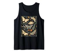 Fase Lunar Celestial Floral botánica Vintage de la Polilla de la Mariposa Camiseta sin Mangas