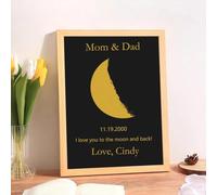 Fase lunar personalizada con marco o lienzo, marco de fase lunar personalizado con texto y fecha, póster personalizado, placa de luna de nacimiento, luna de la noche que nos casamos, aniversario,