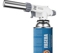 FASEBA - Pack de soplete de cocina profesional con llama ajustable y 4 cartuchos de gas.Resistente al viento, ideal para Flambeado postre, sushi…etc. Soplete de cocina, soplete gas butano.