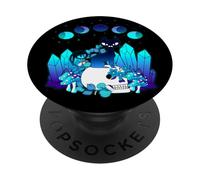 Fases de la Luna Cristal Brujo Lindo Gato Negro Kawaii PopSockets PopGrip Adhesivo