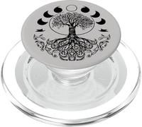 Fases de la Luna Retro 60's 70's Vibe Árbol de la Vida Gráfico PopSockets PopGrip para MagSafe