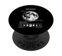 Fases Lunares Astronomía Diagrama Ciencia Vintage PopSockets PopGrip Adhesivo
