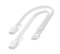Fasgear 30cm PCI-e 5.0 12VHPWR (12V-2x6) cable de extensión,16 (12+4) pin conector a PCIe 5.0 2x8(6+2) conector hembra Cable expandido,16AWG Cord GPU para GeForce RTX 4070,4080,4090,5070(blanco)