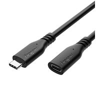 Fasgear - Cable de extensión USB-C 3.1 de 10 Gbps tipo C, conector a enchufe, salida de vídeo 4K, compatible con Thunderbolt 3 |MacBook Pro |Hub USB-C(1,5 m, negro)