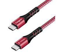 Fasgear Cable USB C a tipo C, cable de carga rápida USB 3.1 tipo C Gen 2, suministro de energía de 100W 20V/5A, transferencia de datos de 10 Gbps, salida de video 4K a 60Hz (50 cm, Rojo)