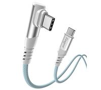 Fasgear Cable USB C a USB C de 100 W - 1 paquete de 6 pies USB 2.0 tipo C a tipo C PD cable 5A de carga rápida en ángulo recto compatible con Sam-Sung Galaxy Tab S3, Surface Go, Mac-Book Air 2020