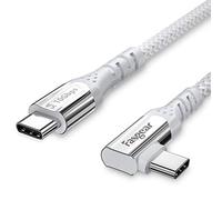 Fasgear Cable USB-C de 100 W con chip E-Marker, entrega de energía de 90 grados 5A USB 3.1 Gen 2 Tipo C a C 10 Gbps Datos Compatible para Google Pixel 4 3 2 XL, Macbook, Pixelbook (1.8m, Blanco)