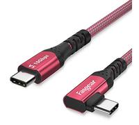 Fasgear Cable USB C de 90 grados a tipo C 3.1 Gen 2 - 10 Gbps 5A (100 W) PD con chip E-Marker 4K a 60 Hz de transferencia de vídeo compatible para Oculus Quest Link [rojo -10 pies]