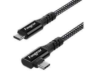 Fasgear Cable USB C para Macbook Pro SuperSpeed 20Gbps USB 3.2 Gen 2x2 Cable trenzado tipo C de carga rápida de 100 W, salida de video 4K Thunderbolt 3 compatible con i-Pad, Galaxy(1m, Negro)
