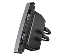 Fasgear Estación de acoplamiento USB Hub de 4 puertos compatible con Tesla Model 3/Y 2023 2022 2021 Model Y 2024, accesorios interiores de coche, retráctil de 80 cm Light-ning y cable tipo C para