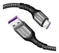 Fasgear Huawei Super Charge Type C Cable, 1 Pack 1m 40W USB C Cable de carga rápida para Huawei P30, P20 Lite, P20, Mate 20, Mate 20 pro, Mate RS, Honor View 20, Honor Magic 2, etc. (1m, Negro)