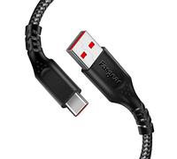 Fasgear Warp Charge USB Tipo C de 30W para Oneplus 8 Pro 8 7 Pro 7T - Cable de Sincronización de Datos Trenzado de Nailon para Oneplus 7 6T 6 5T (1,8m, Negro)