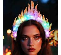 Fashband Diadema de llama LED, diadema de fuego, diadema para festival, diosa del sol, accesorios para el cabello para mujeres