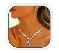 Fashband Juego de collar de novia con colgante de plata, juego de joyas de boda para novia, collares de graduación, accesorios para mujer, Einheitsgröße, Perla sintética, No es una piedra preciosa