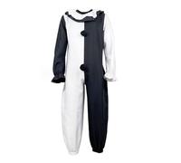 Fasheepfa Costume Art - Traje de cosplay de The Clown para Halloween, carnaval, película, terrifier, negro y blanco, conjunto de terror (blanco y negro, 3XL)