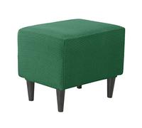 Fasheepfa Funda otomana rectangular elástica para otomana, fundas protectoras para reposapiés, fundas protectoras de jacquard cuadrada con parte inferior elástica para gatos y perros (verde oscuro)